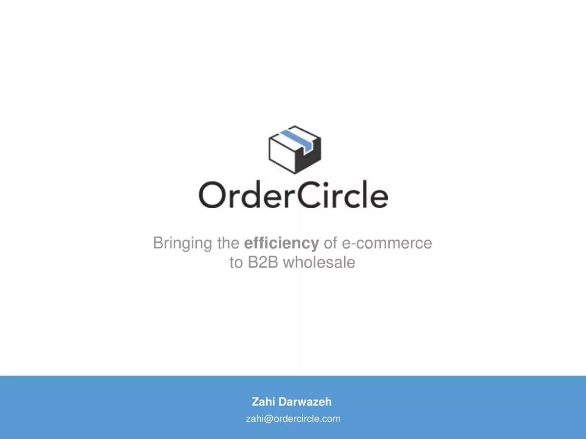 OrderCircle pitch deck slide 1 of 20