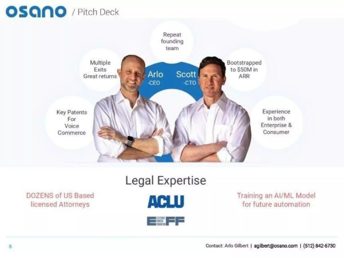 Osano pitch deck slide 2 of 9