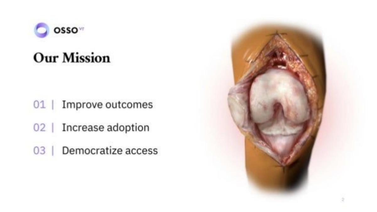Osso VR pitch deck slide 2 of 13