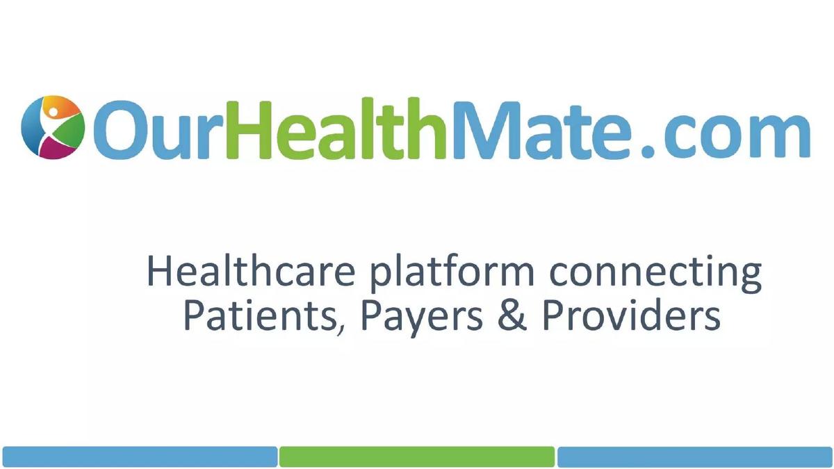 OurHealthMate pitch deck slide 1 of 9