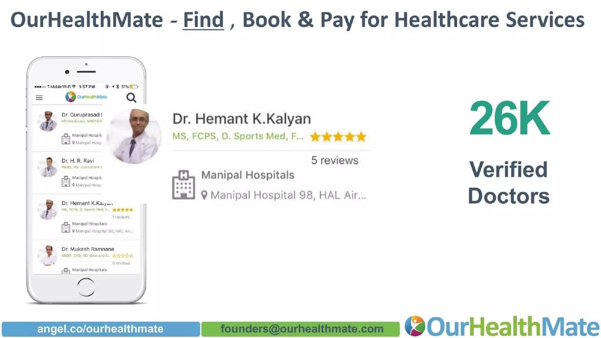 OurHealthMate pitch deck slide 3 of 9