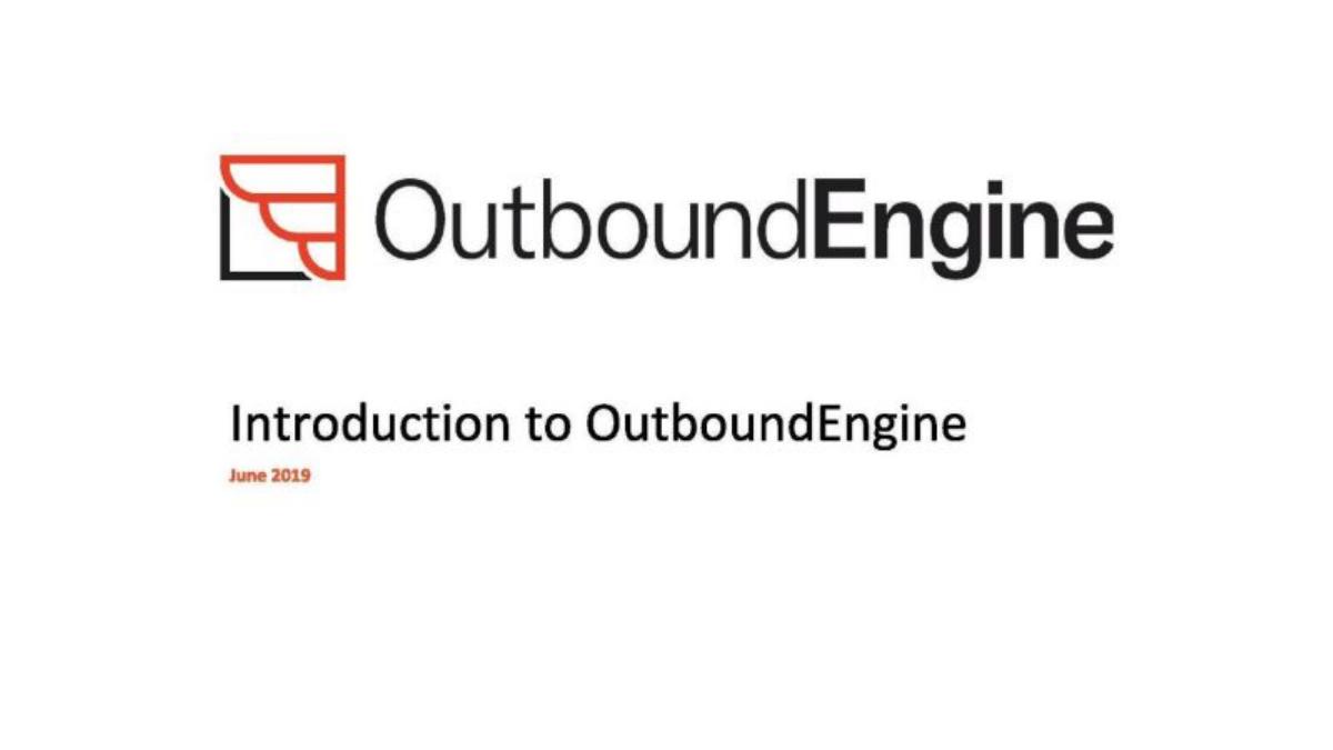 OutboundEngine pitch deck slide 1 of 21