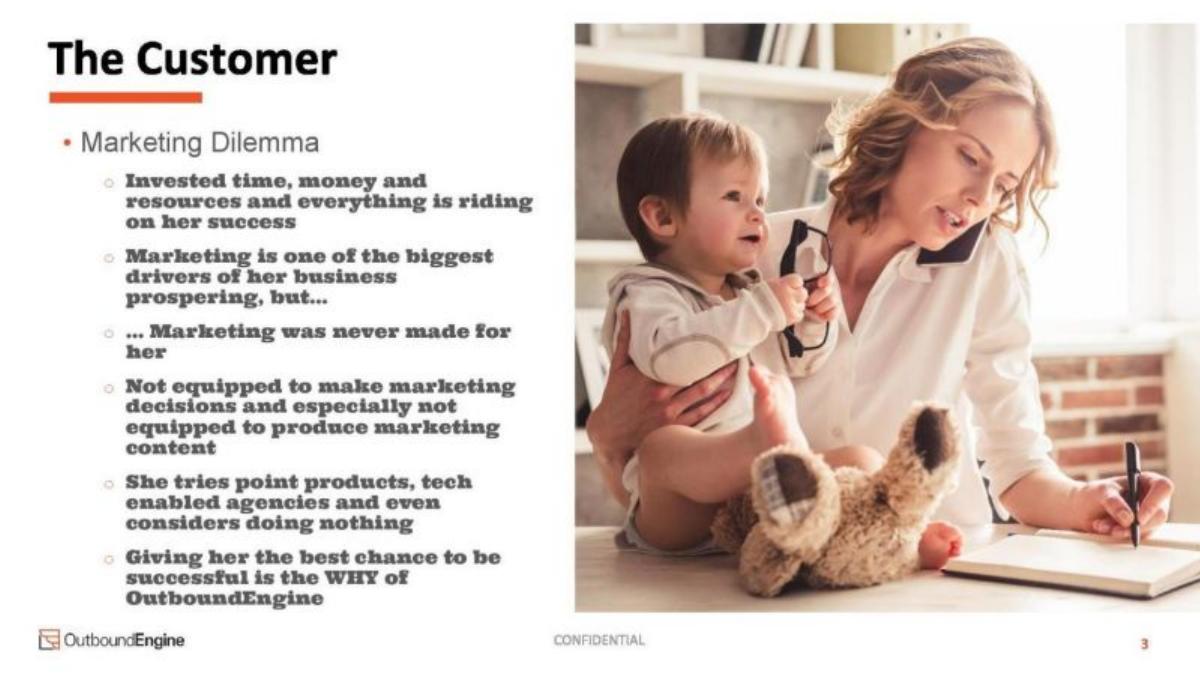 OutboundEngine pitch deck slide 3 of 21