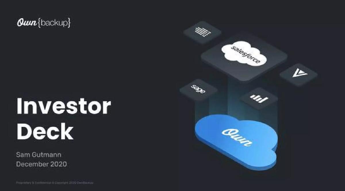 OwnBackup pitch deck slide 1 of 17