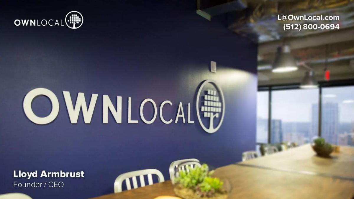 OwnLocal pitch deck slide 1 of 27