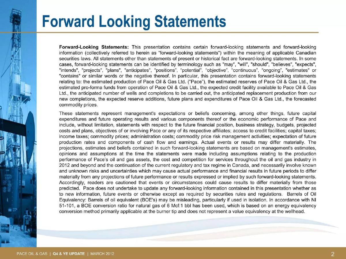 Pace Oil and Gas pitch deck slide 2 of 28