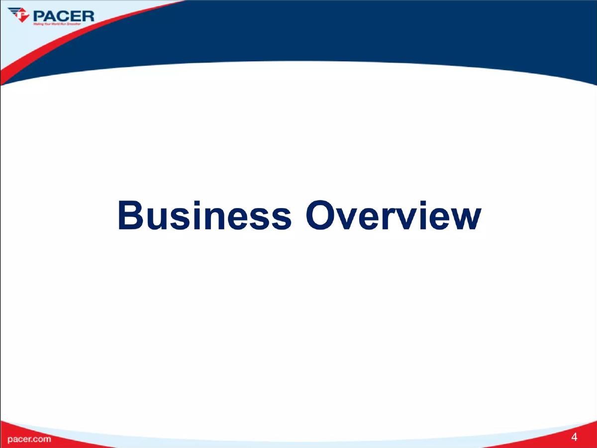 Pacer International pitch deck slide 4 of 33
