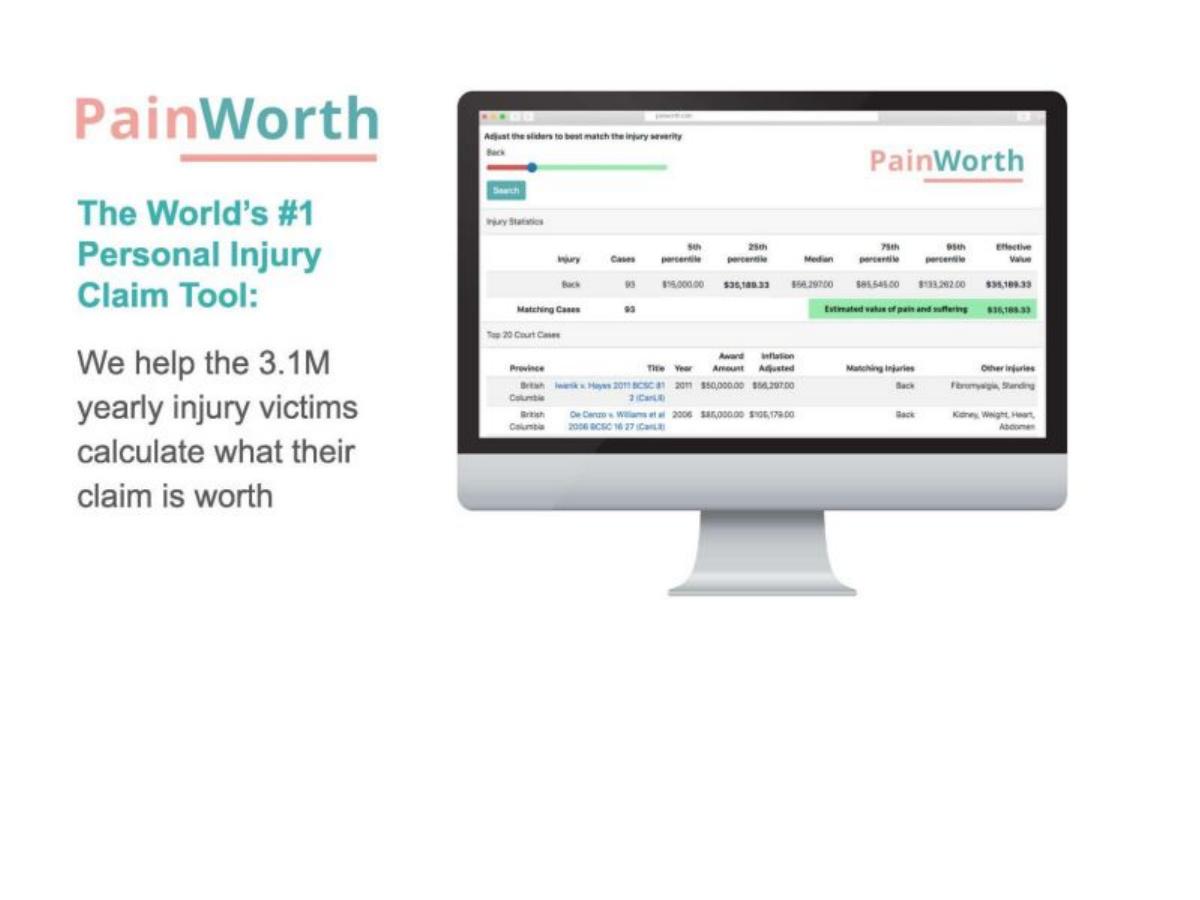 PainWorth pitch deck slide 1 of 14