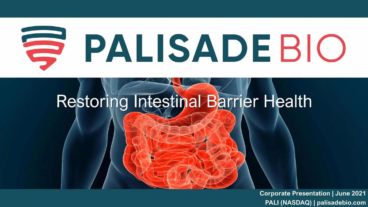 Palisade Bio pitch deck slide 1 of 37