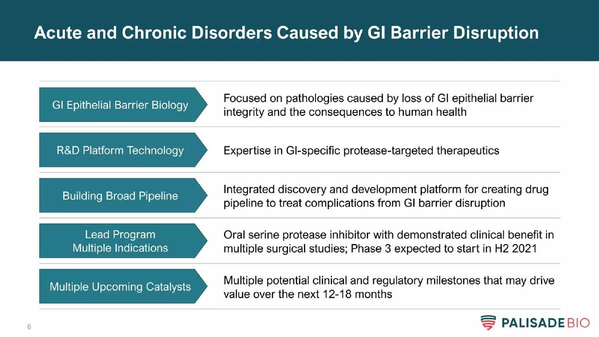 Palisade Bio pitch deck slide 6 of 37