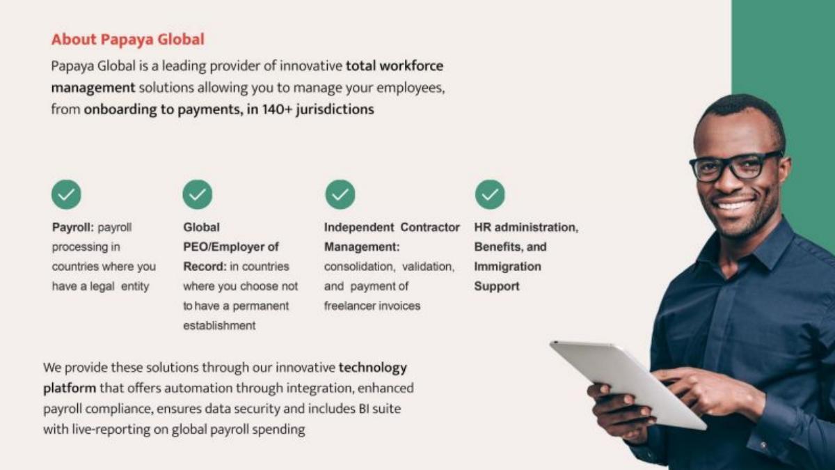 Papaya Global pitch deck slide 2 of 17