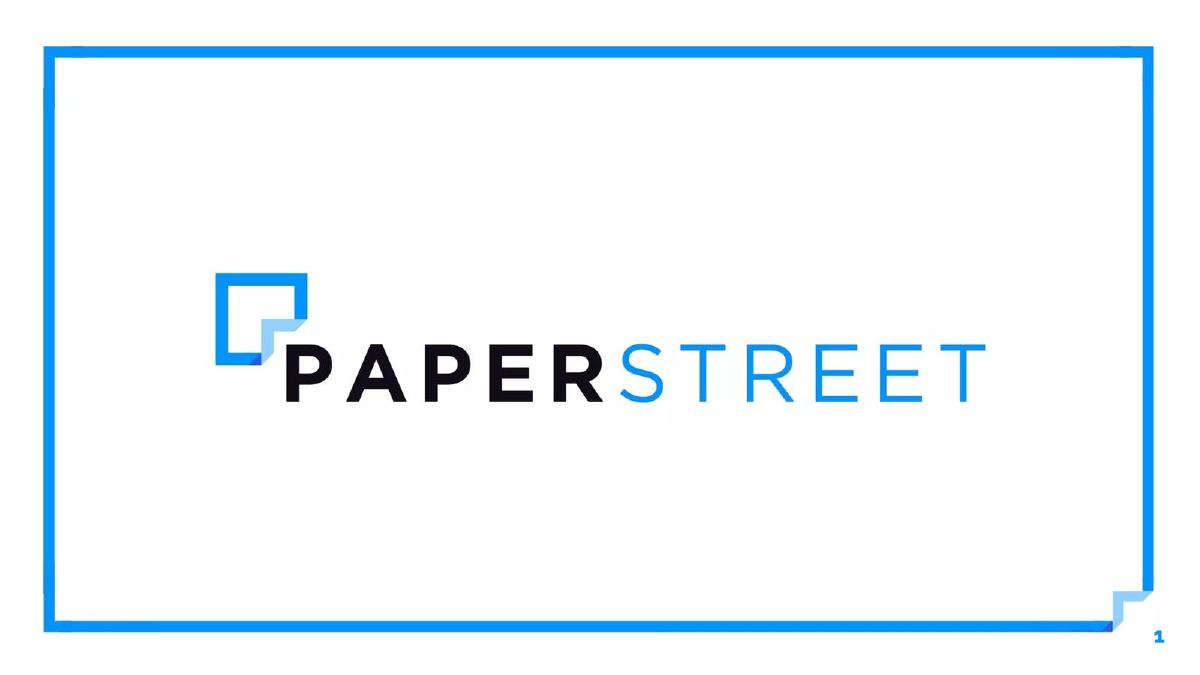 Paperstreet pitch deck slide 1 of 23