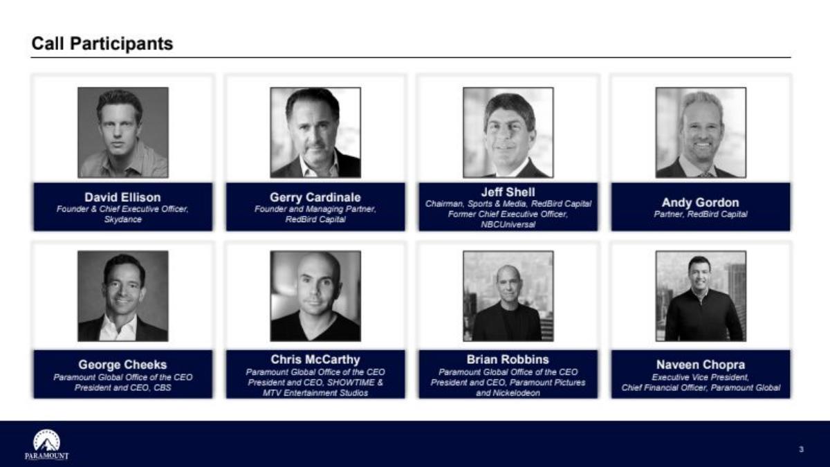 Skydance × Paramount Acquisition pitch deck slide 4 of 33