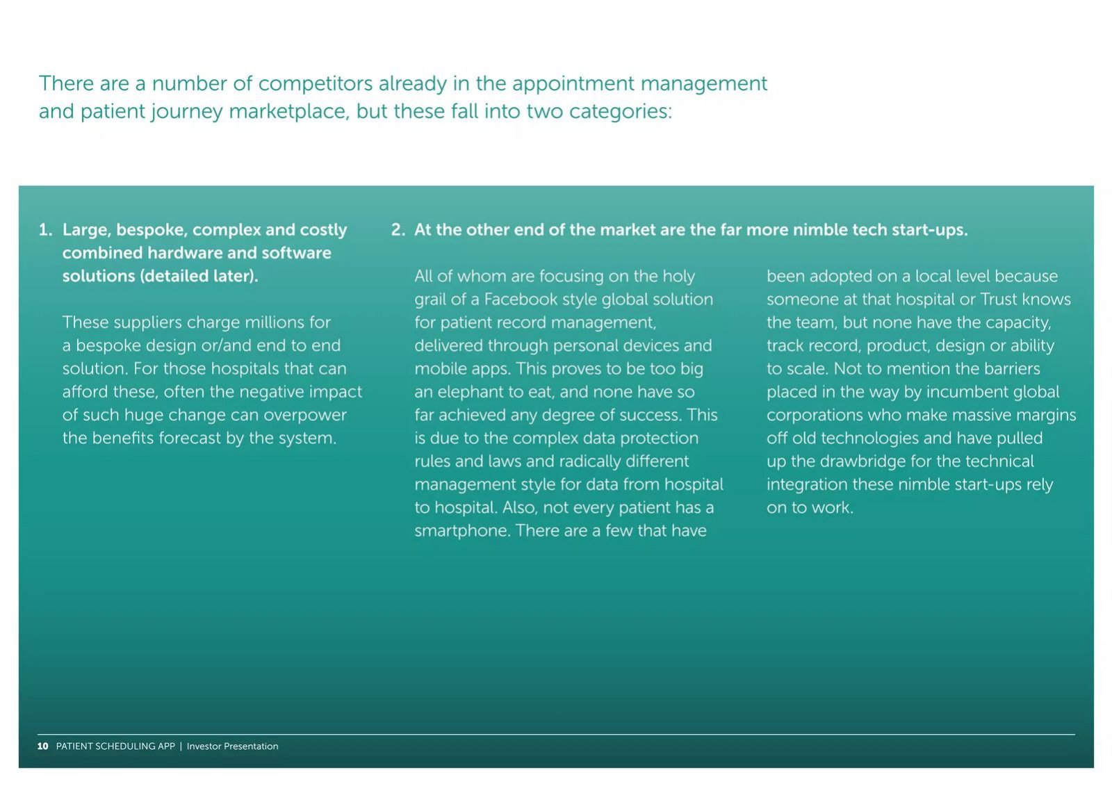 PatientSchedulingApp pitch deck go-to-market slide 10