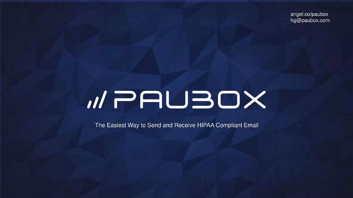 Paubox pitch deck slide 1 of 7