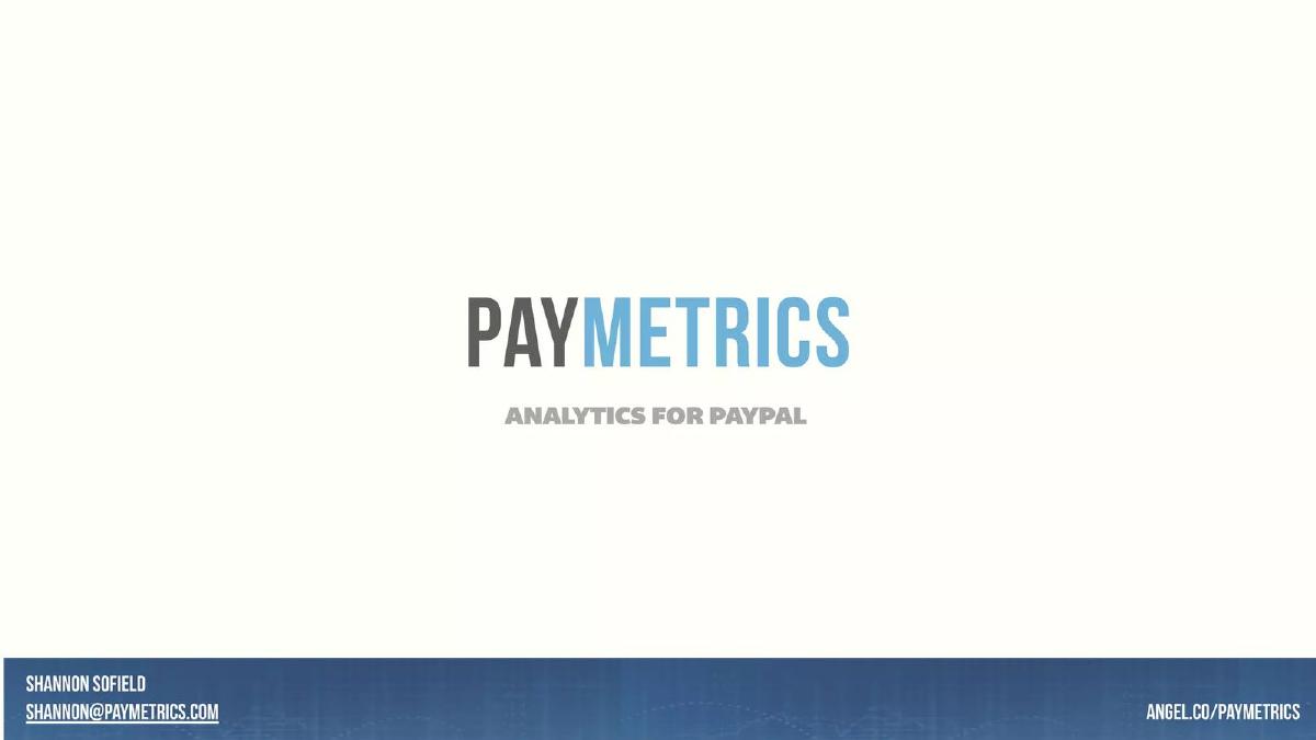Paymetrics pitch deck slide 1 of 11