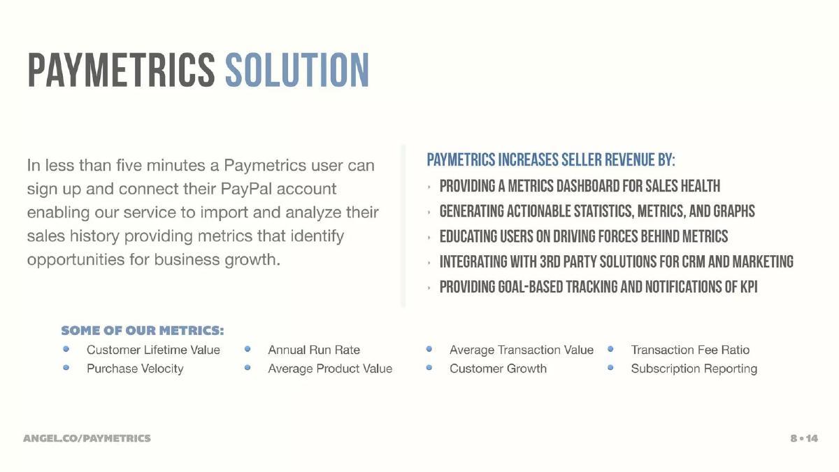 Paymetrics pitch deck slide 5 of 11