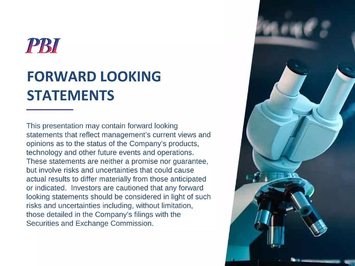 Pressure BioSciences, Inc. (PBIO) pitch deck slide 2 of 17