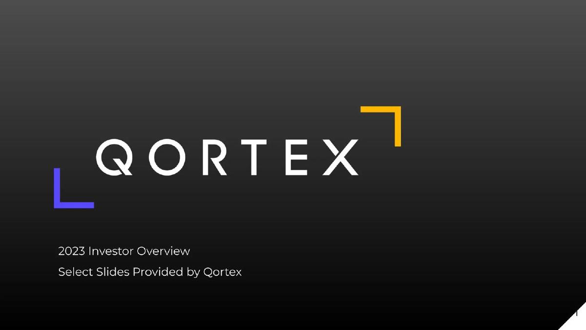 Qortex pitch deck slide 1 of 13