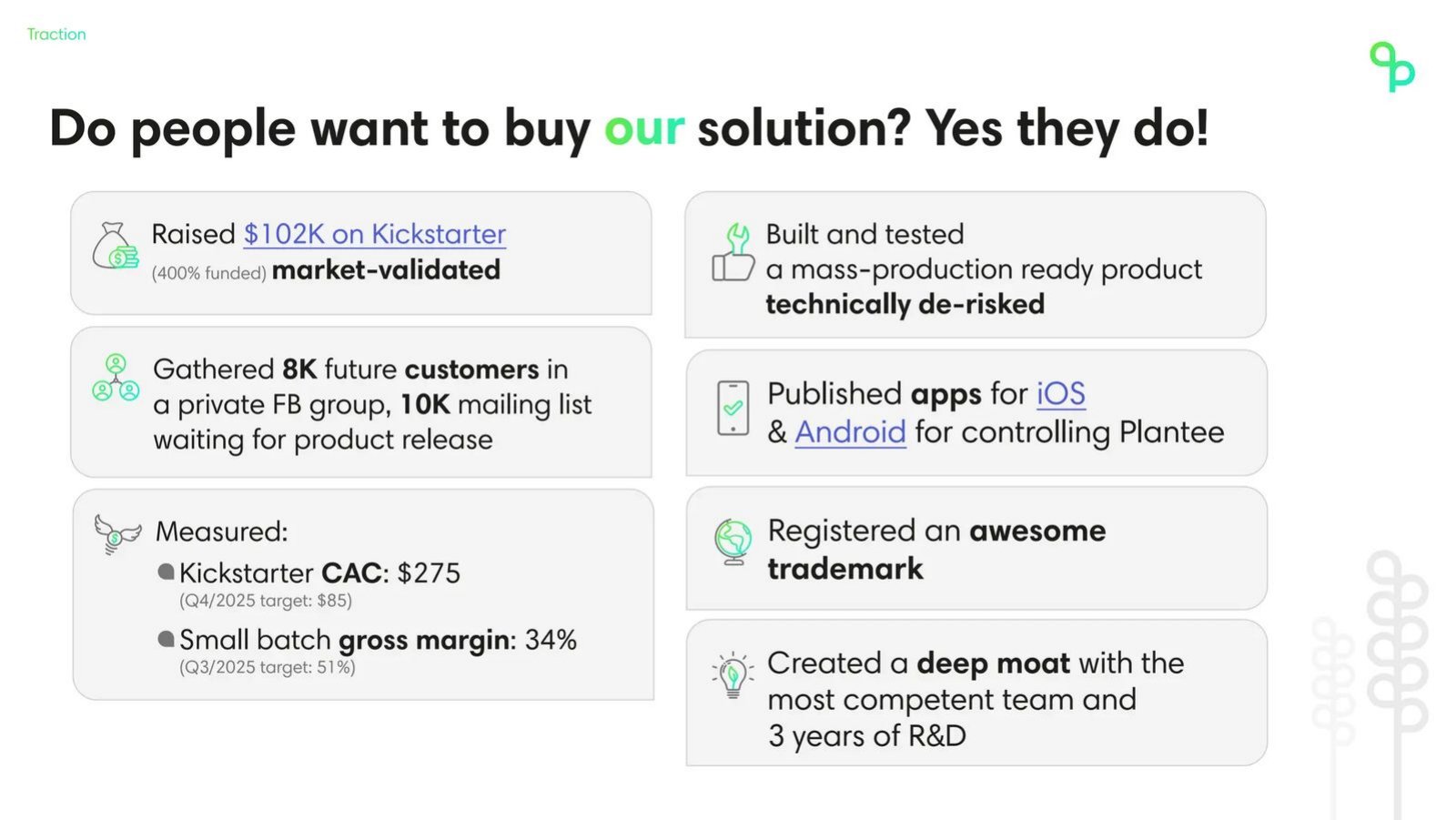 Plantee pitch deck product slide 11