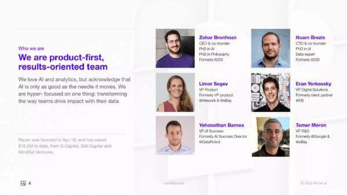 Pecan AI pitch deck slide 4 of 11