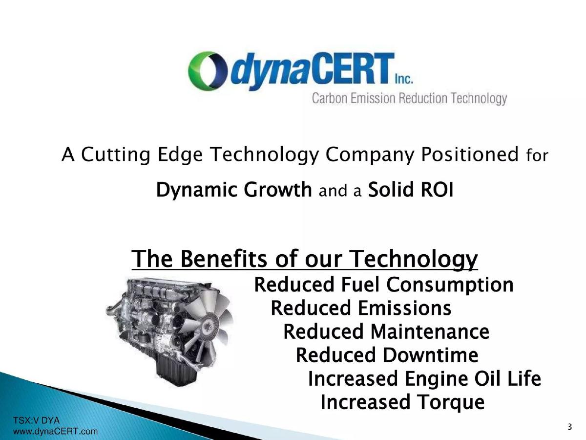 dynaCERT Inc. pitch deck slide 3 of 25