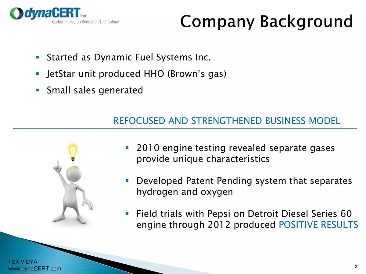 dynaCERT Inc. pitch deck slide 5 of 25