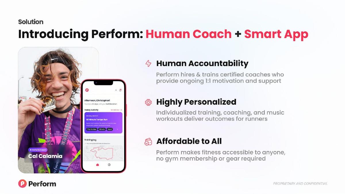 Perform pitch deck slide 6 of 9