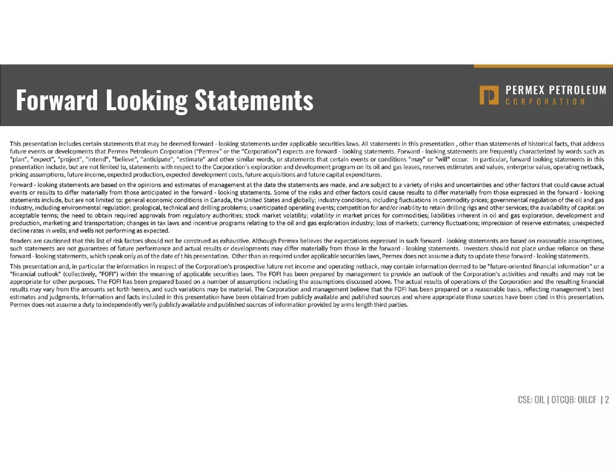 Permex Petroleum Corporation pitch deck slide 2 of 20