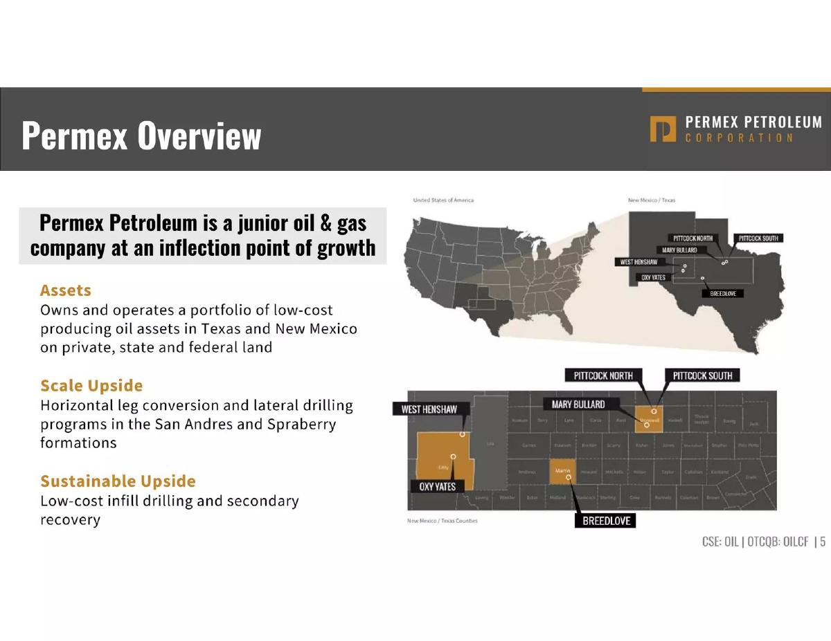 Permex Petroleum Corporation pitch deck slide 5 of 20