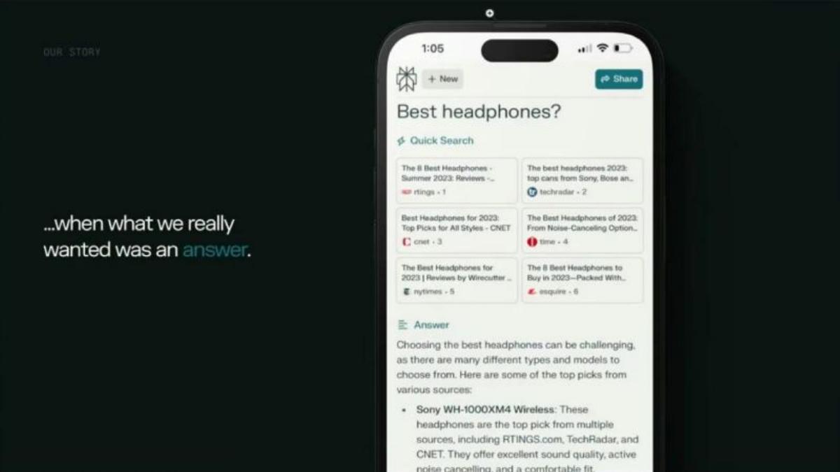 Perplexity AI pitch deck slide 2 of 5