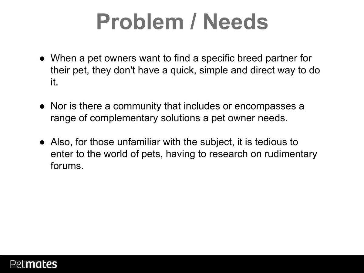 PetMates pitch deck slide 3 of 10
