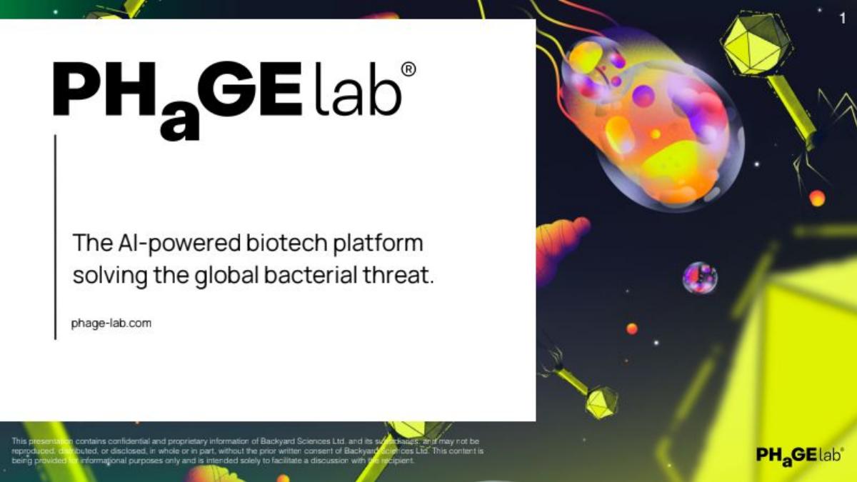 PhageLab pitch deck slide 1 of 27