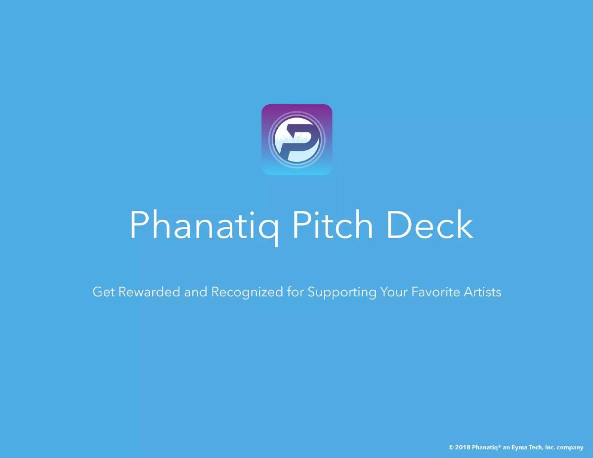 Phanatiq pitch deck slide 1 of 13
