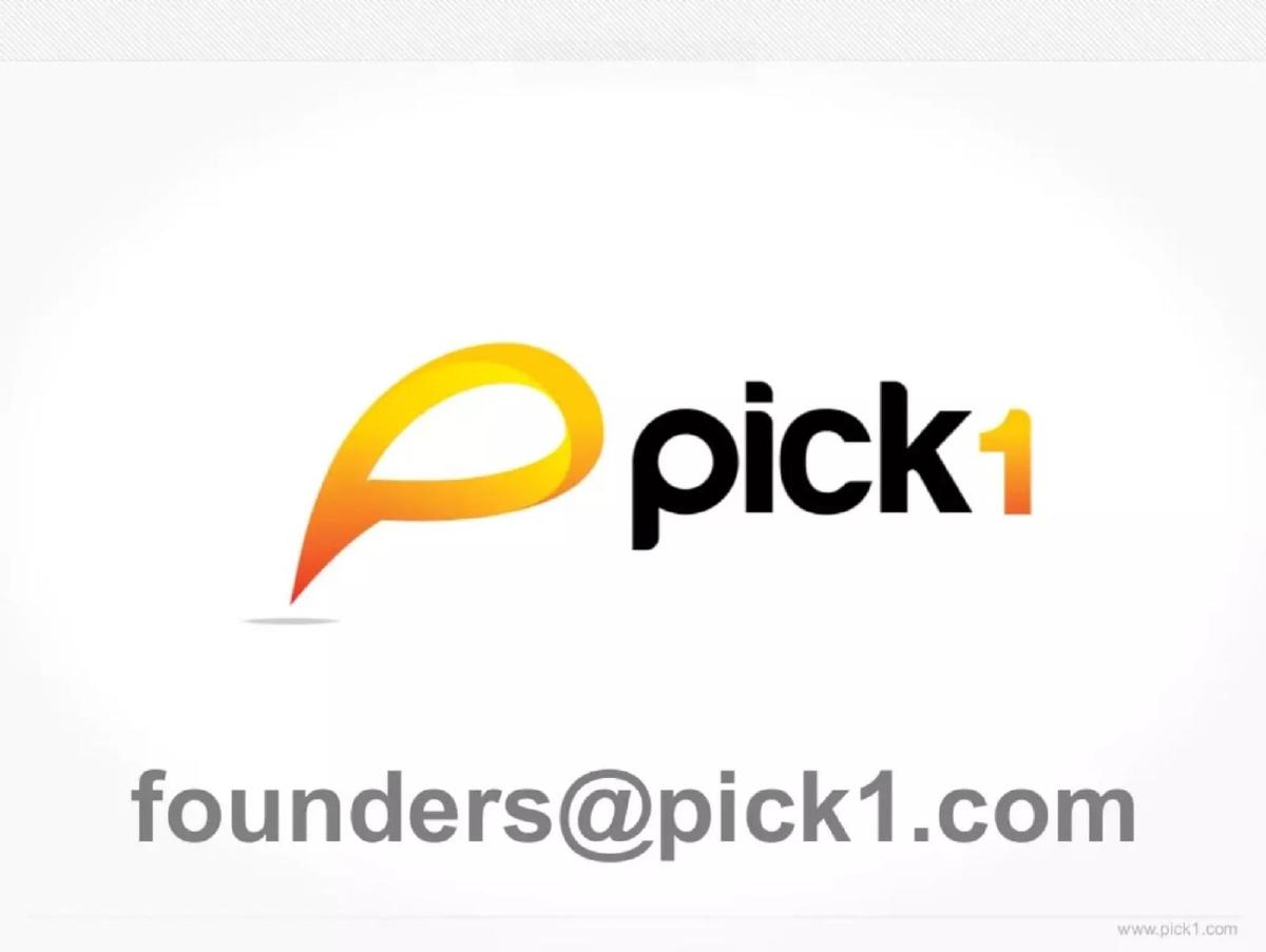 Pick1 pitch deck slide 1 of 12