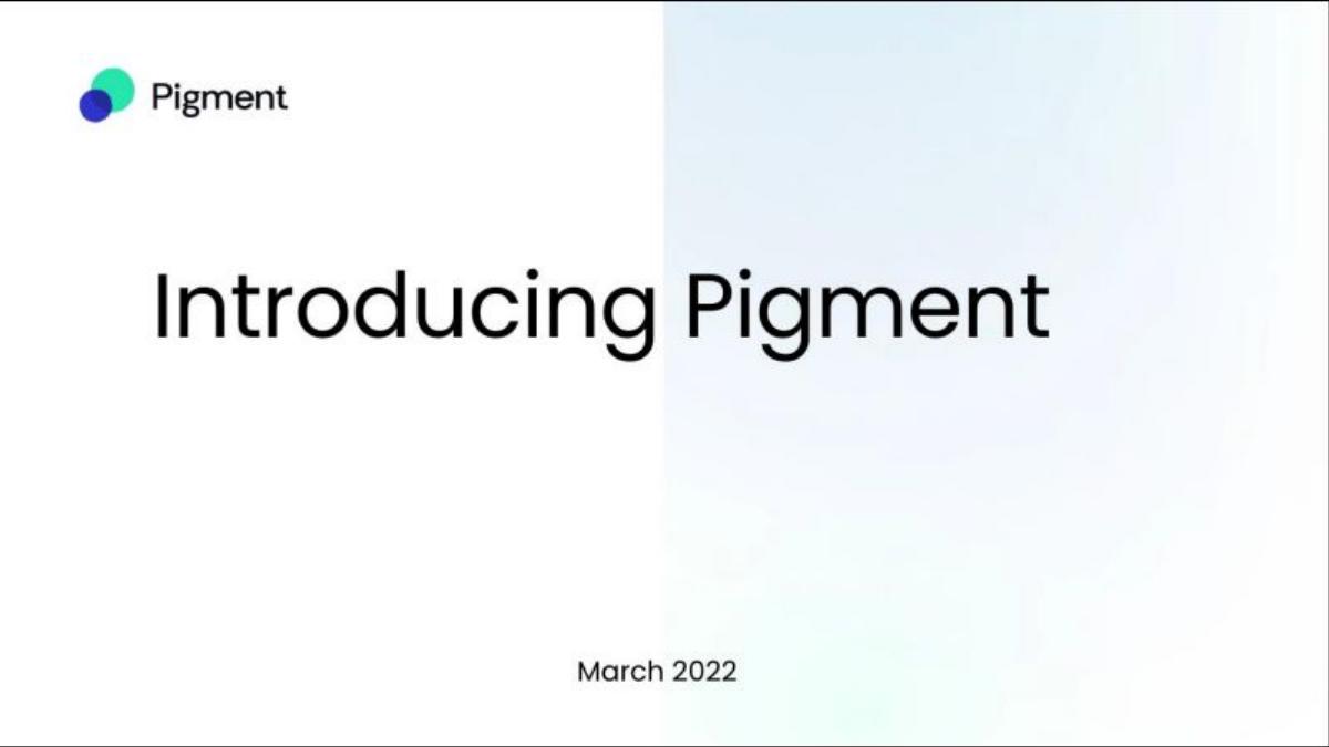 Pigment pitch deck slide 1 of 17