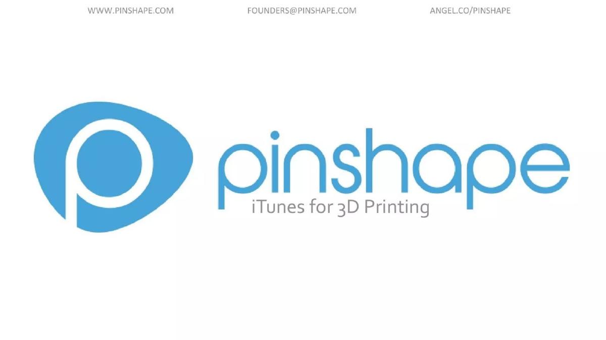 Pinshape pitch deck slide 1 of 17