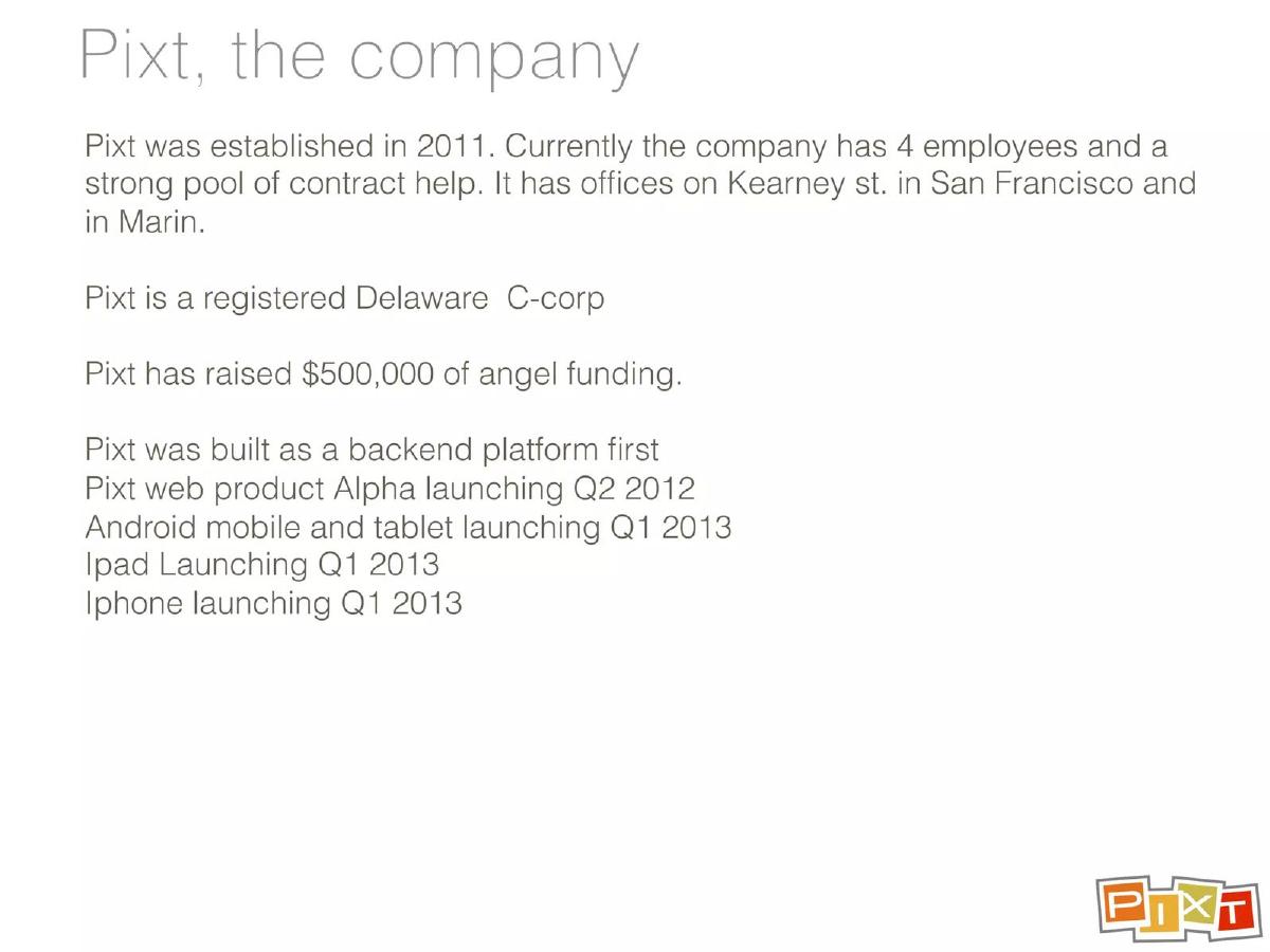 Pixt pitch deck slide 4 of 14