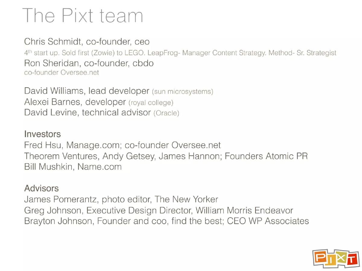 Pixt pitch deck slide 6 of 14