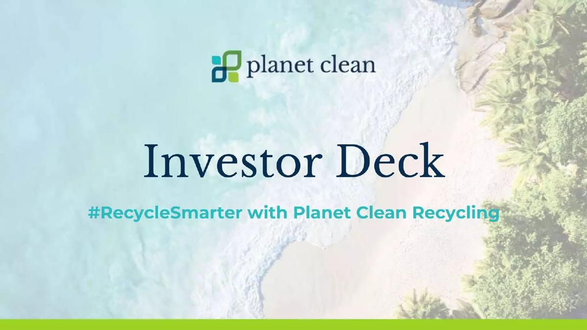 Planet Clean II pitch deck slide 1 of 20