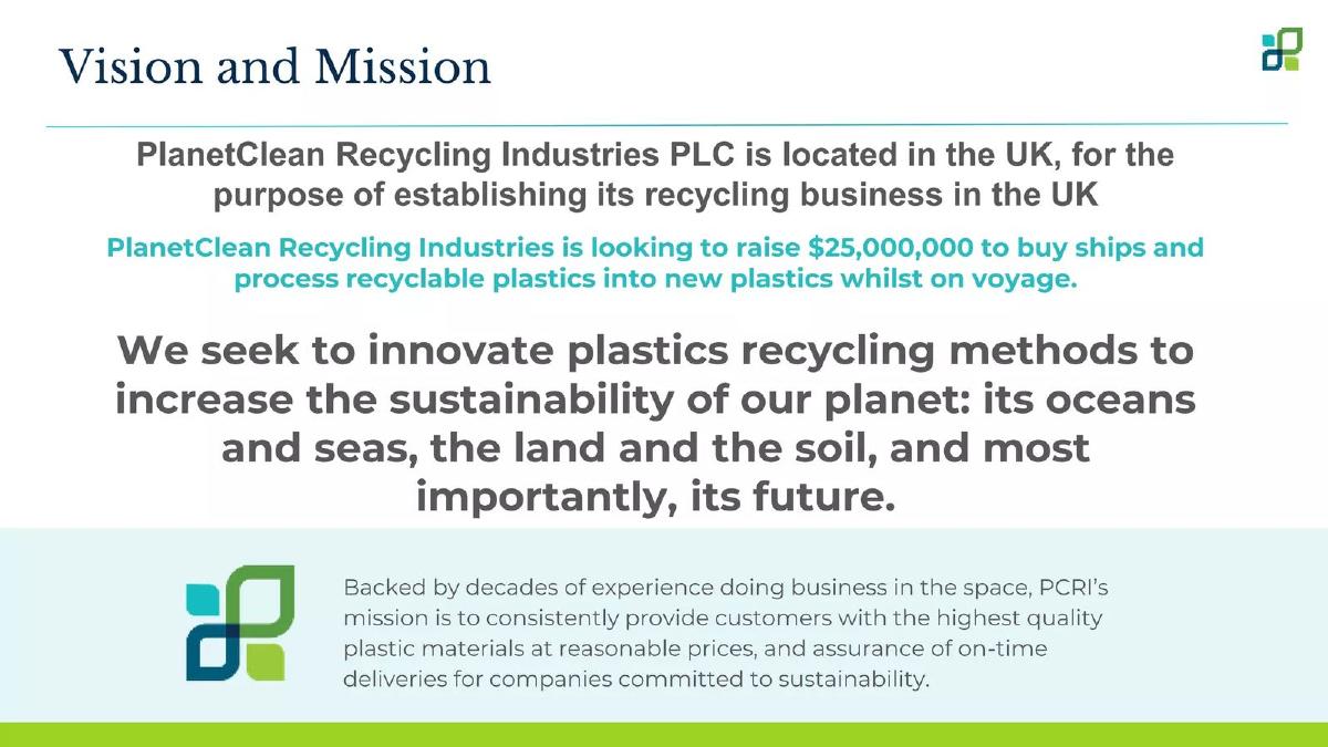 Planet Clean II pitch deck slide 2 of 20