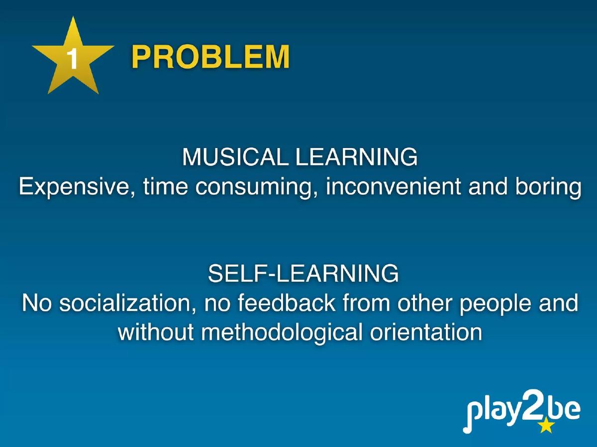 Play2be pitch deck slide 2 of 12