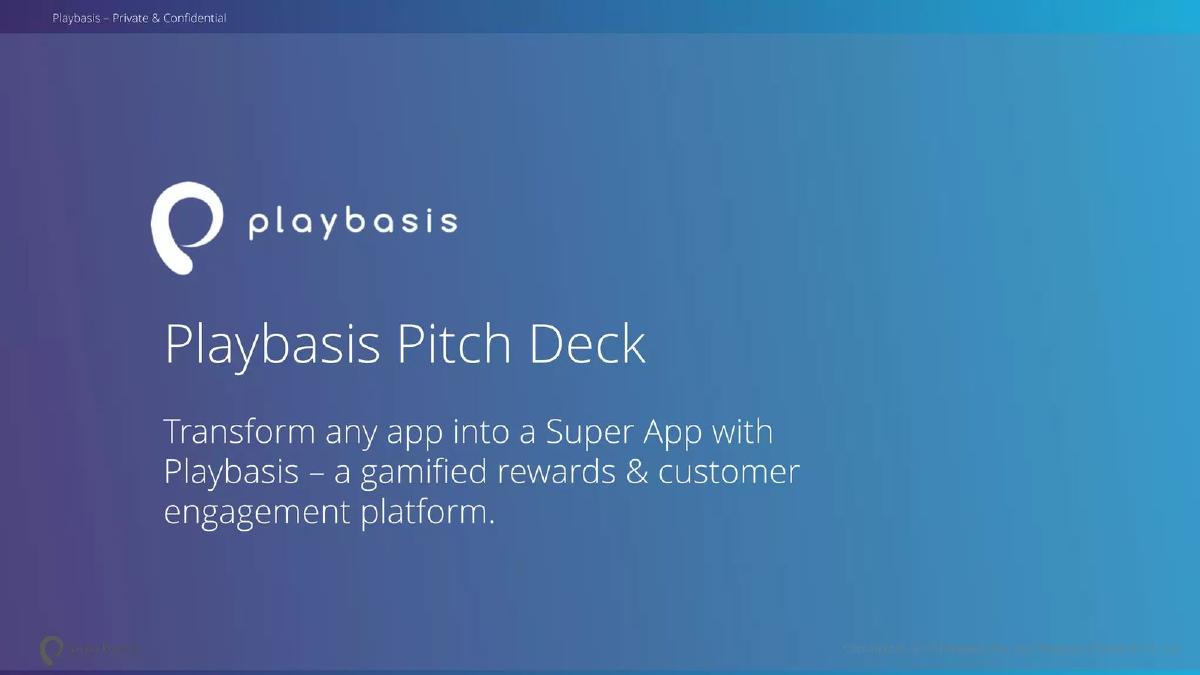Playbasis pitch deck slide 1 of 15