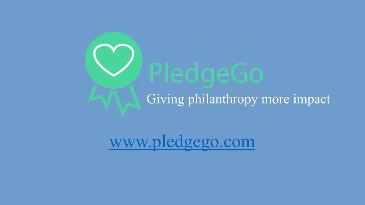 PledgeGo pitch deck slide 1 of 13