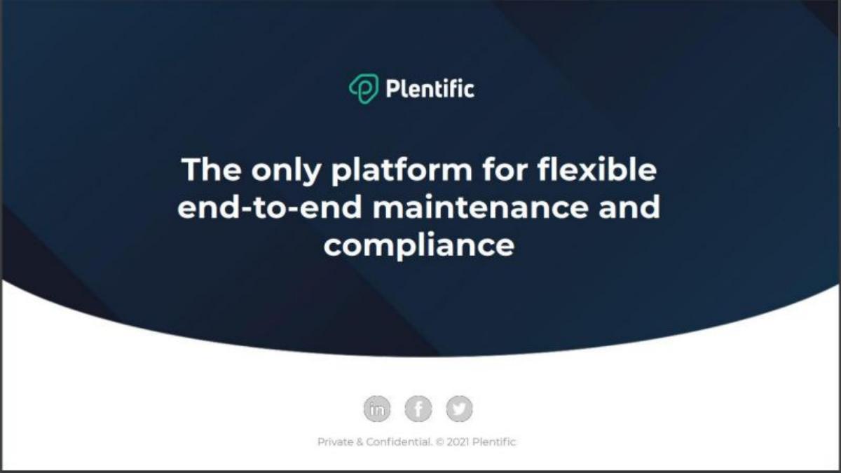 Plentific pitch deck slide 1 of 11