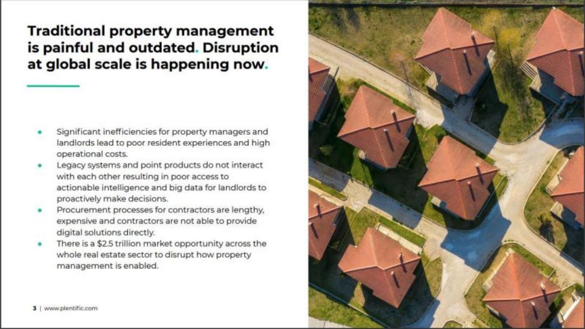 Plentific pitch deck slide 3 of 11