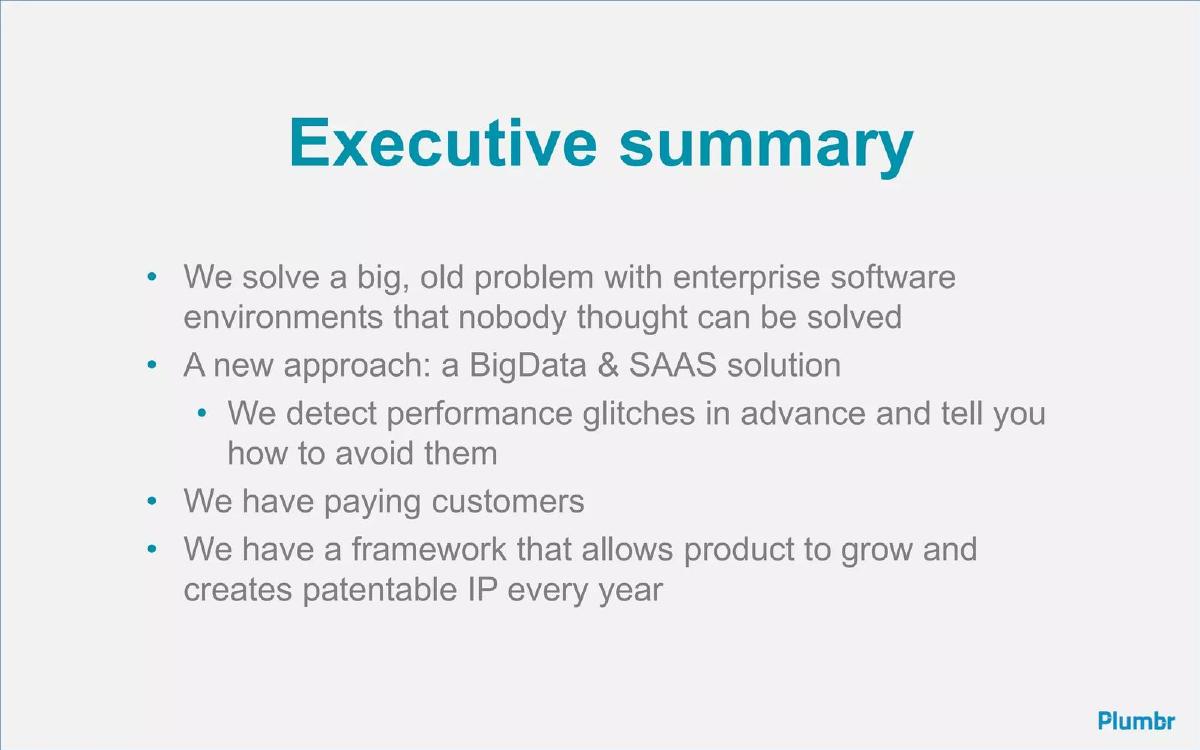 Plumbr pitch deck slide 2 of 14