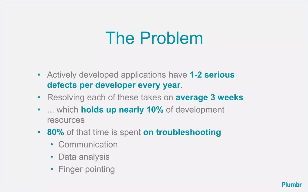 Plumbr pitch deck slide 4 of 14