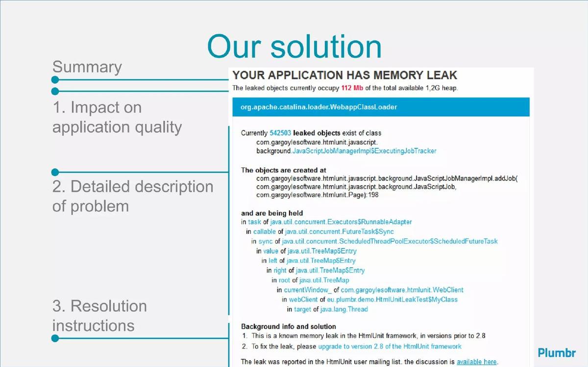 Plumbr pitch deck slide 5 of 14