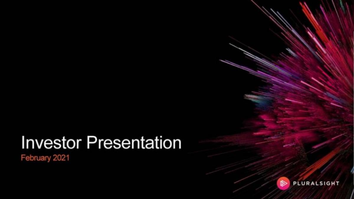 Pluralsight pitch deck slide 1 of 33